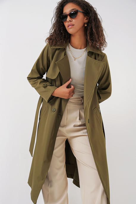 Doppelt gelegter langer Trenchcoat - Image 2