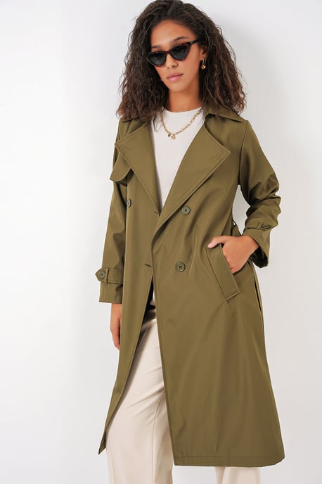Doppelt gelegter langer Trenchcoat - Image 4