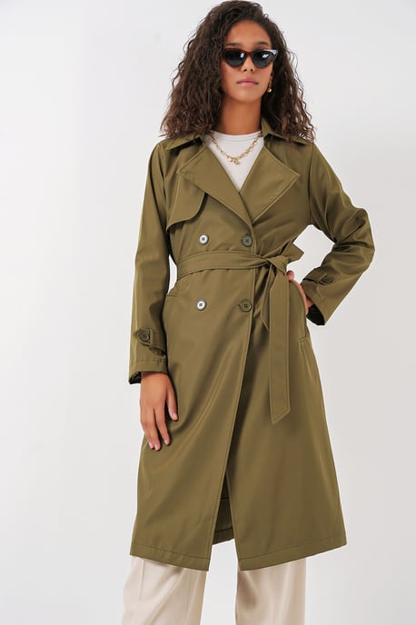 Doppelt gelegter langer Trenchcoat - Image 5