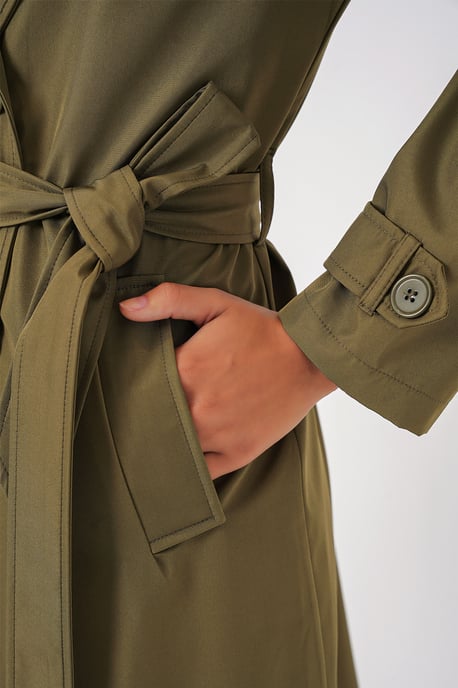 Doppelt gelegter langer Trenchcoat - Image 6