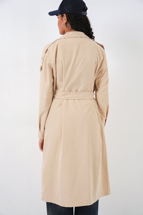 Langer Doppelreihiger Trenchcoat - Image 5