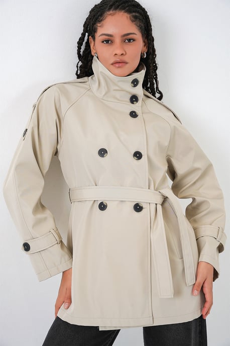 Regular Fit Trenchcoat mit Jackenkragen - Image 1