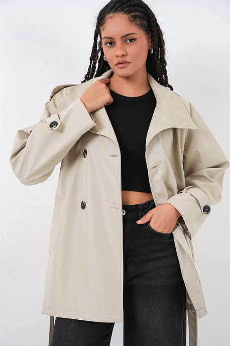 Regular Fit Trenchcoat mit Jackenkragen - Image 4