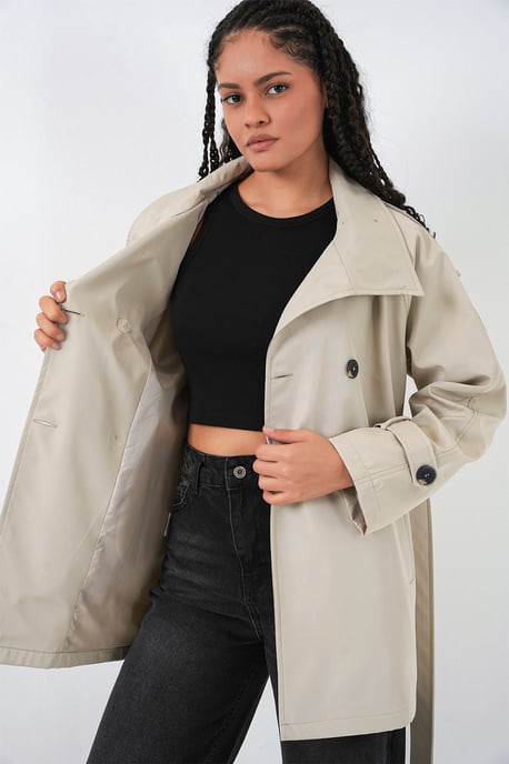 Regular Fit Trenchcoat mit Jackenkragen - Image 6