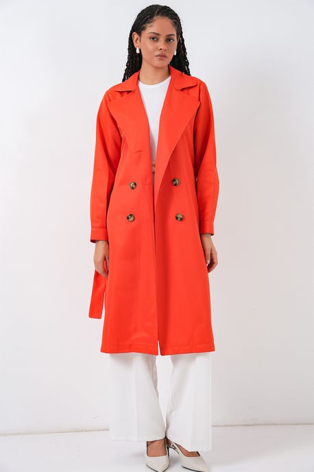 Doppelreihiger langer Trenchcoat - Image 2