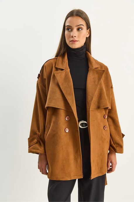 Oversize Kunstwildleder-Trenchcoat - Image 3