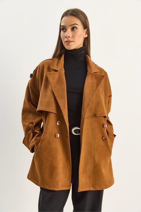 Oversize Kunstwildleder-Trenchcoat - Image 4