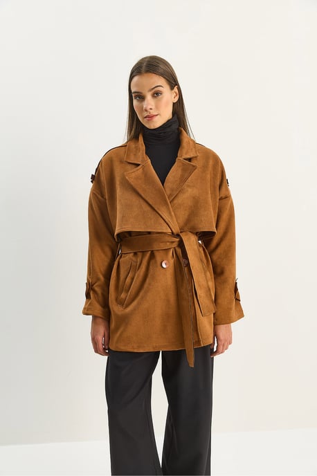 Oversize Kunstwildleder-Trenchcoat - Image 5