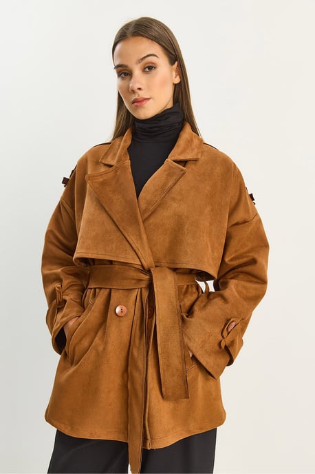 Oversize Kunstwildleder-Trenchcoat - Image 6