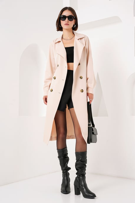 Doppelt gefütterter langer Trenchcoat - Image 2