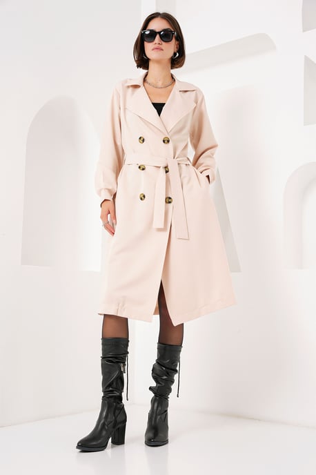 Doppelt gefütterter langer Trenchcoat - Image 5