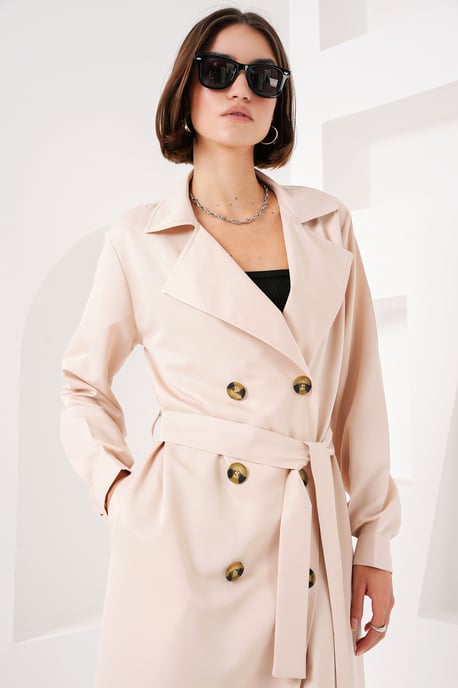 Doppelt gefütterter langer Trenchcoat - Image 6