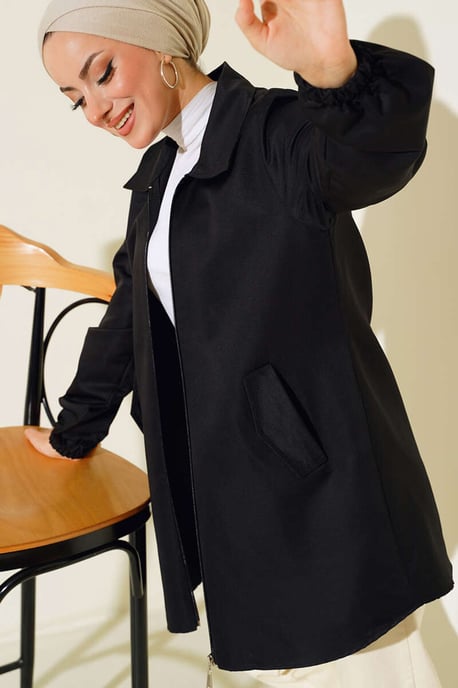 Übergröße Gewebter Trenchcoat mit Taschen - Image 2