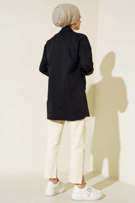 Übergröße Gewebter Trenchcoat mit Taschen - Image 4