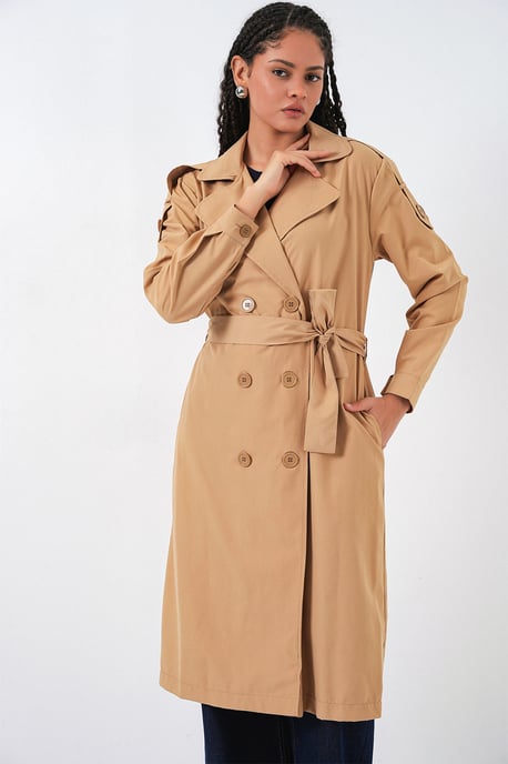 Langer Doppelreihiger Trenchcoat - Image 3