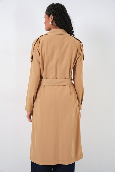 Langer Doppelreihiger Trenchcoat - Image 5