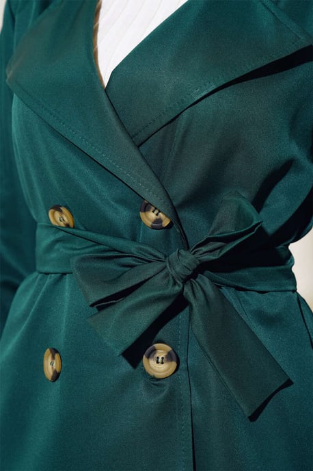 Doppelreihiger langer Trenchcoat - Image 3