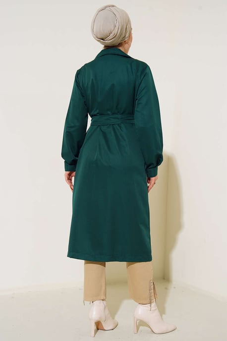 Doppelreihiger langer Trenchcoat - Image 4