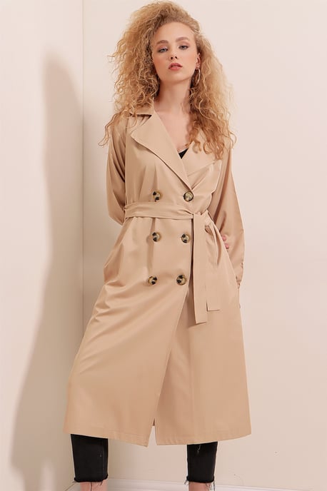 Doppelt gelegter langer Trenchcoat - Image 6