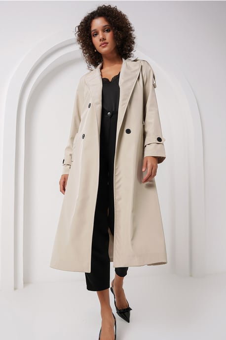 Doppelt gelegter langer Trenchcoat - Image 1