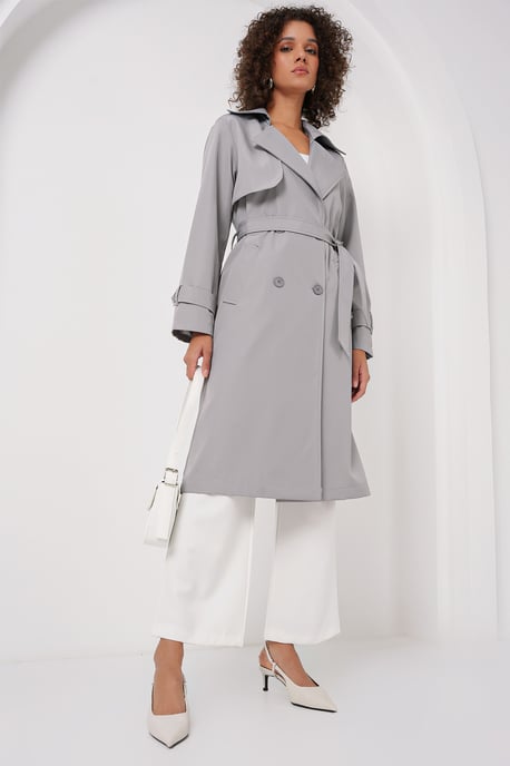 Doppelt breiter langer Trenchcoat - Image 2