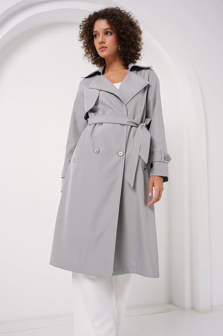 Doppelt breiter langer Trenchcoat - Image 3
