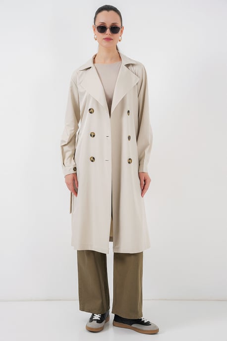 Doppelt breiter langer Trenchcoat - Image 4