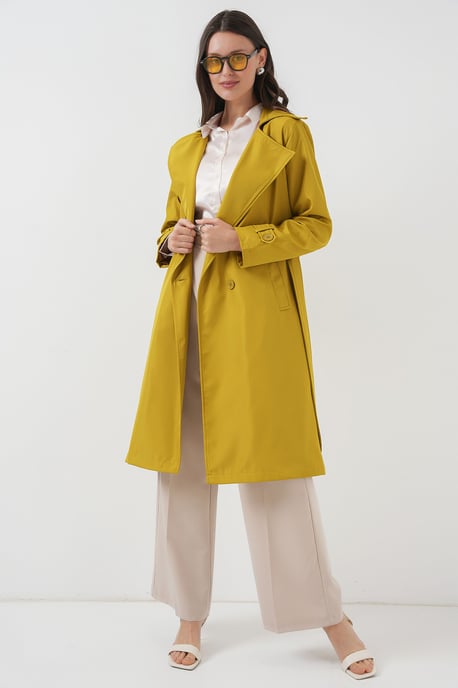 Doppelreihiger langer Trenchcoat - Image 2