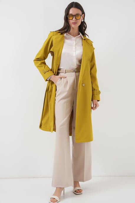 Doppelreihiger langer Trenchcoat - Image 4