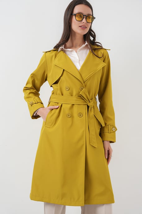 Doppelreihiger langer Trenchcoat - Image 5
