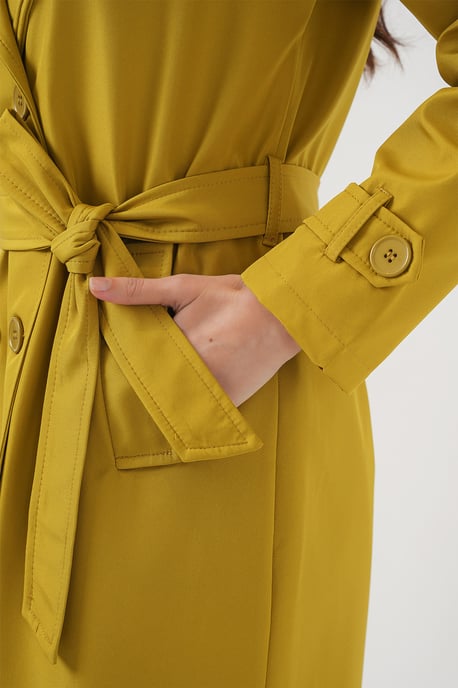 Doppelreihiger langer Trenchcoat - Image 6