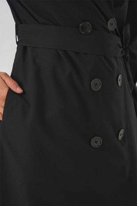 Langer Doppelreihiger Trenchcoat - Image 4