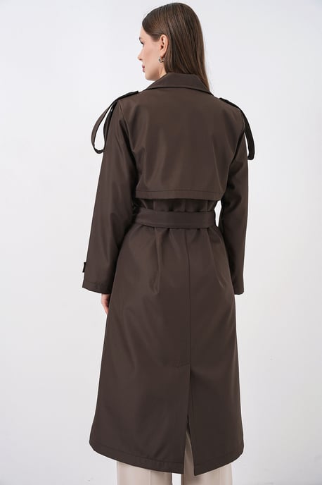 Doppelt gelegter langer Trenchcoat - Image 6
