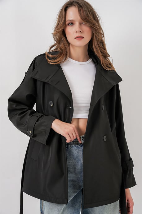 Regulär Fit Trenchcoat mit Kragenjacke - Image 3