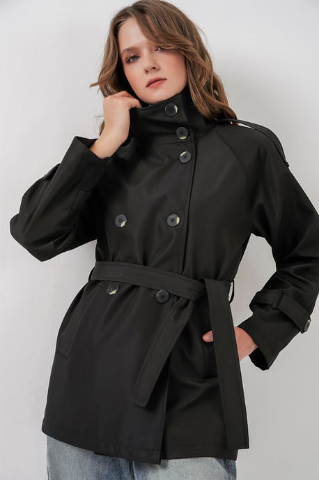Regulär Fit Trenchcoat mit Kragenjacke - Image 4