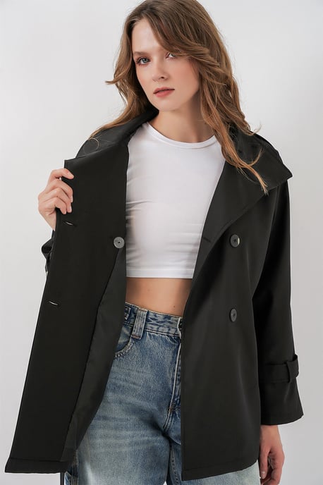 Regulär Fit Trenchcoat mit Kragenjacke - Image 5