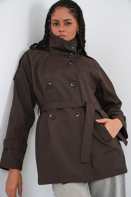 Regelmäßiger Schnitt Trenchcoat mit Reverskragen - Image 3