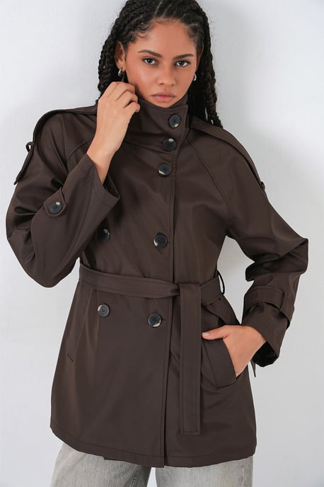 Regelmäßiger Schnitt Trenchcoat mit Reverskragen - Image 4