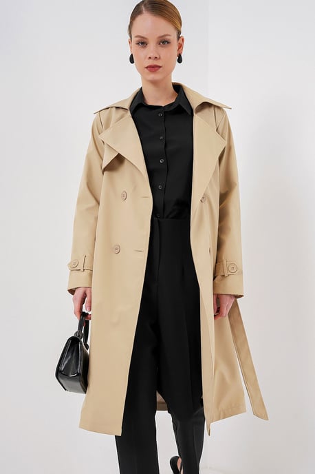 Doppelt gelegter langer Trenchcoat - Image 2