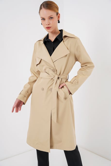 Doppelt gelegter langer Trenchcoat - Image 5