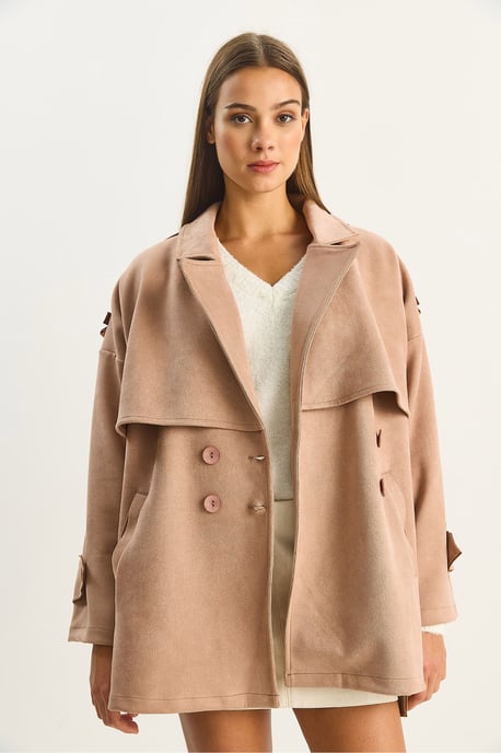 Oversize Kunstwildleder-Trenchcoat - Image 2