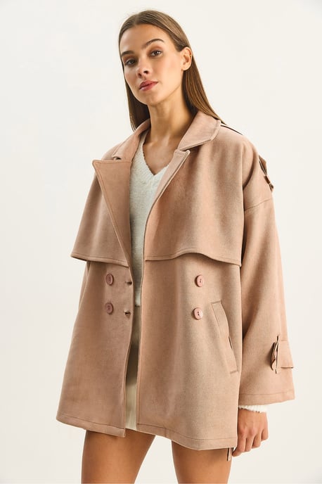 Oversize Kunstwildleder-Trenchcoat - Image 3