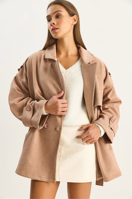 Oversize Kunstwildleder-Trenchcoat - Image 4