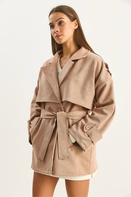 Oversize Kunstwildleder-Trenchcoat - Image 5