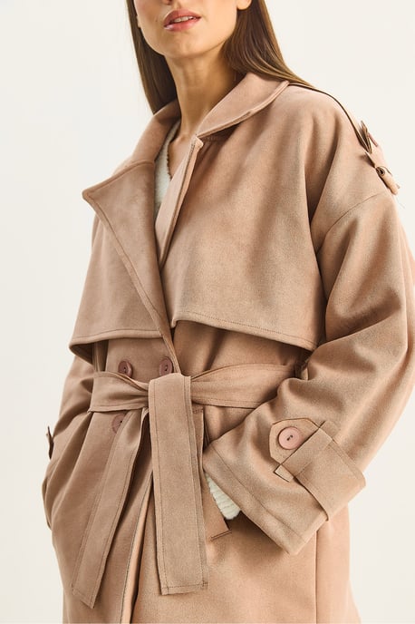 Oversize Kunstwildleder-Trenchcoat - Image 6