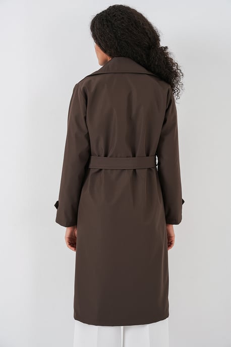 Doppelreihiger langer Trenchcoat - Image 5
