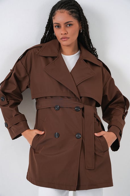 Doppelreihiger Knopf-Trenchcoat - Image 1