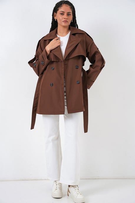 Doppelreihiger Knopf-Trenchcoat - Image 2