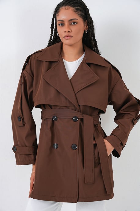 Doppelreihiger Knopf-Trenchcoat - Image 4
