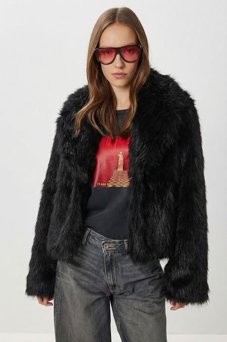 Faux-Fur-Schalkragenjacke - Image 2